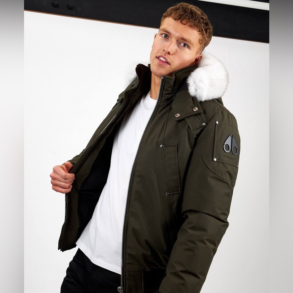 Brand New Moose Knuckles Men's Ballistic Bomber Jacket Army Green Size L